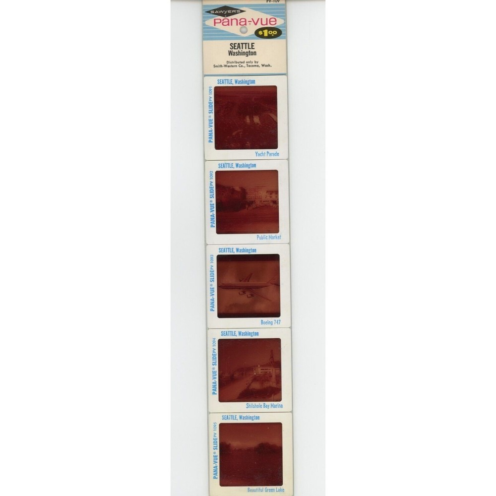 Vintage GAF Pana-Vue Slides Seattle Washington Travel‎ USA Lot of 5 pv109